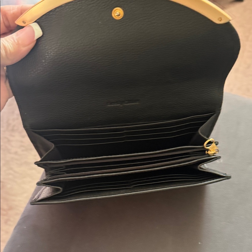 See By Chloe Black and Gold Leather wallet deputy a and he told authentic - Picture 8 of 10